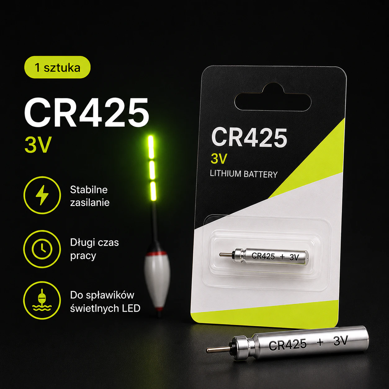 1 szt. Bateria CR425 do BiteSignal Color Alert 1