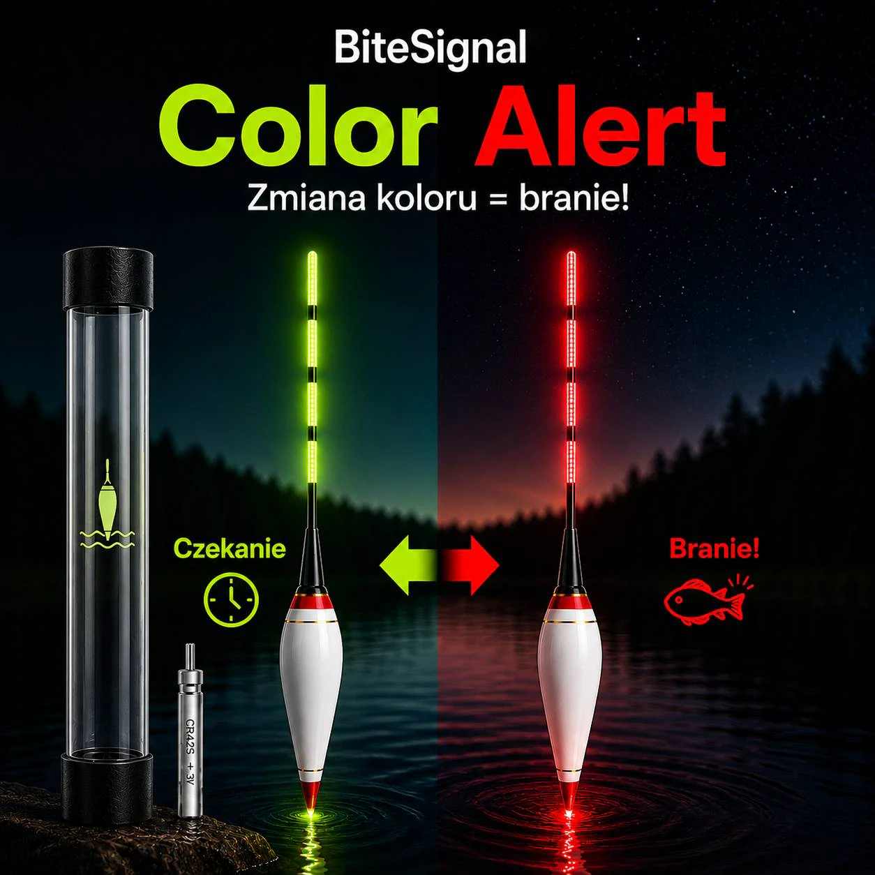 BiteSignal Color Alert – Inteligentny Spławik Sygnalizujący Branie Zmianą Koloru 1